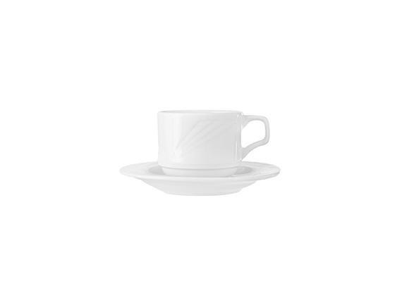  Porland Halley Beyaz Tabaklı Kahve Fincanı 90cc 12 Adet